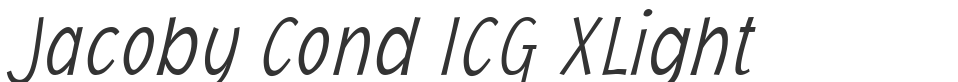 Jacoby Cond ICG XLight font preview