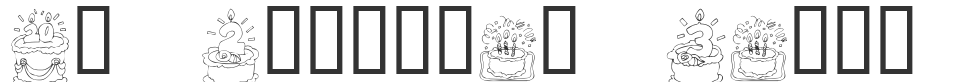 KR Birthday Cake! Dings font preview