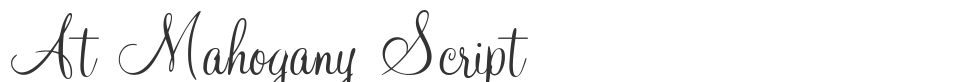At Mahogany Script font preview