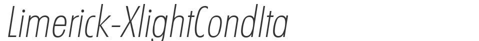 Limerick-XlightCondIta font preview