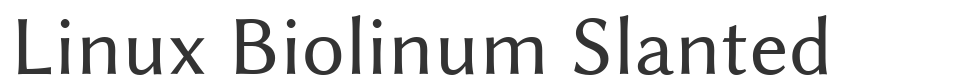 Linux Biolinum Slanted font preview