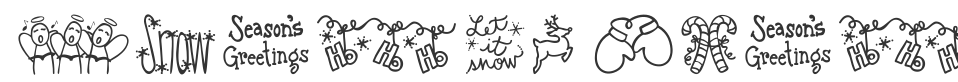 Austie Bost Christmas Doodles font preview