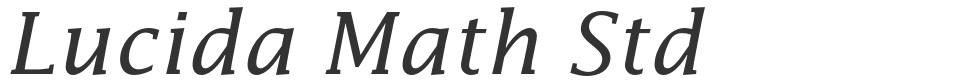 Lucida Math Std font preview