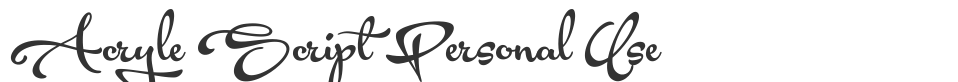 Acryle Script Personal Use font preview