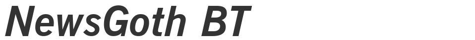 NewsGoth BT font preview
