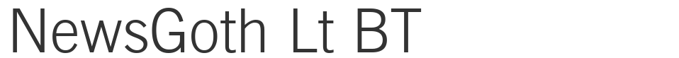 NewsGoth Lt BT font preview