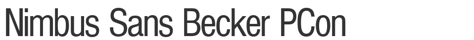 Nimbus Sans Becker PCon font preview