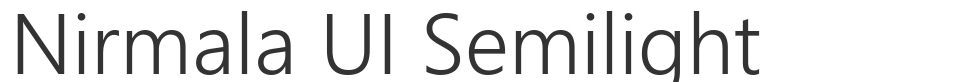 Nirmala UI Semilight font preview