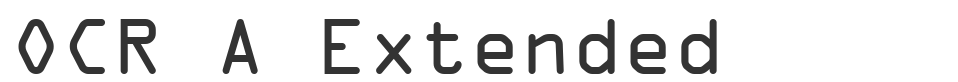 OCR A Extended font preview