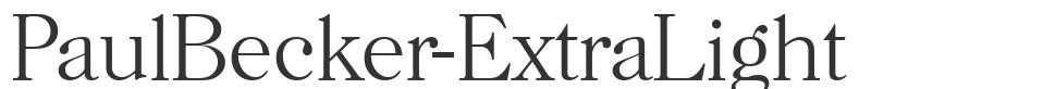 PaulBecker-ExtraLight font preview