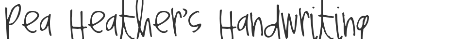 Pea Heather's Handwriting font preview