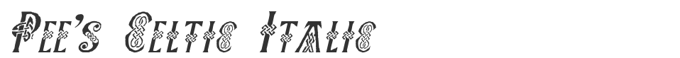 Pee's Celtic Italic font preview