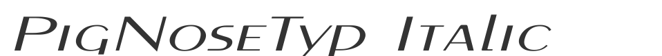 PigNoseTyp Italic font preview