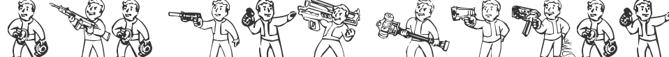 Pip Boy Weapons Dingbats font preview