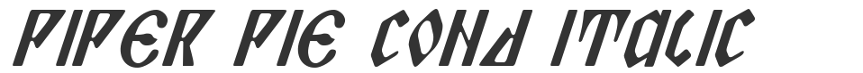 Piper Pie Cond Italic font preview