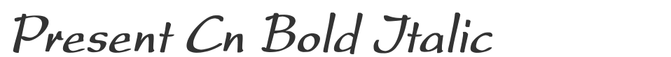 Present Cn Bold Italic font preview
