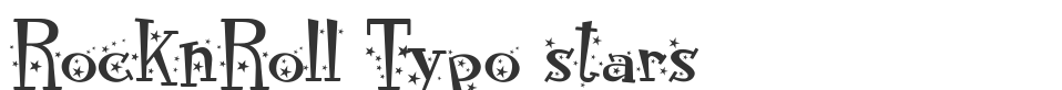 RocknRoll Typo stars font preview