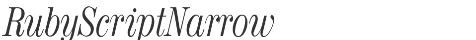 RubyScriptNarrow font preview