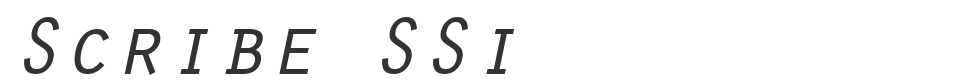 Scribe SSi font preview