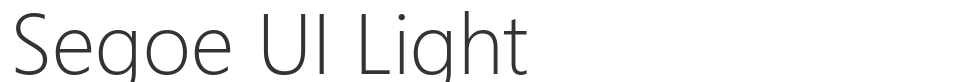 Segoe UI Light font preview