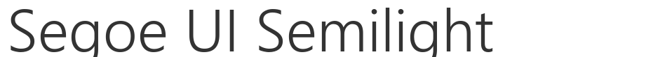 Segoe UI Semilight font preview