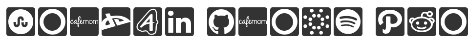 Social Icons Pro Set 1 - Rounded font preview