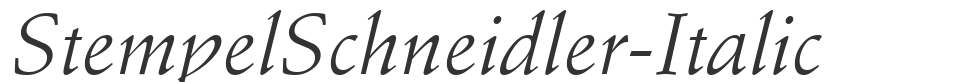 StempelSchneidler-Italic font preview
