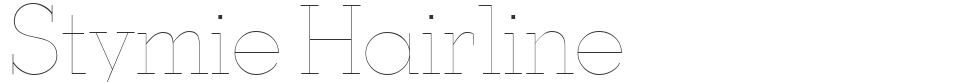 Stymie Hairline font preview