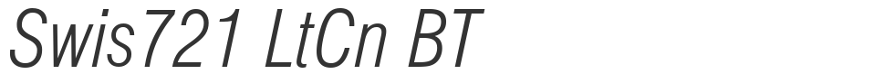 Swis721 LtCn BT font preview