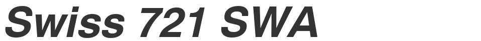 Swiss 721 SWA font preview