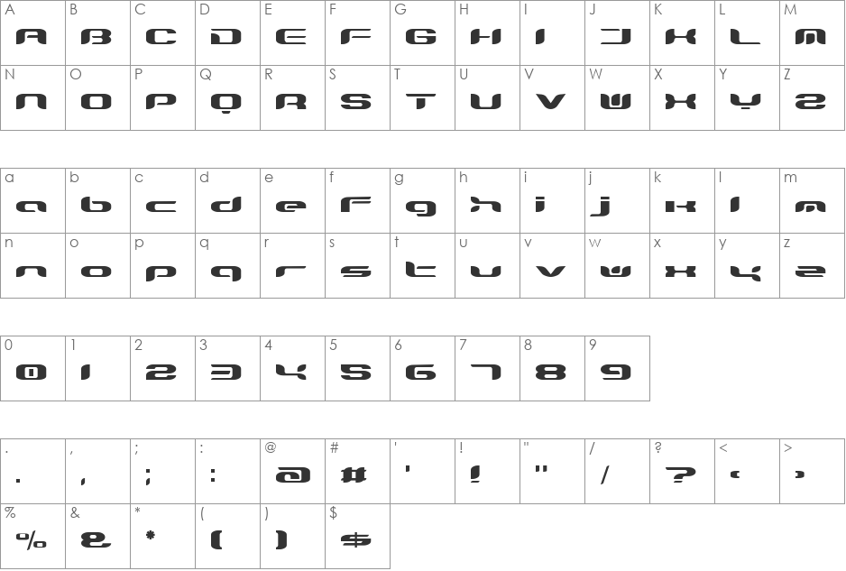 TeknikohlRemix01 font character map preview