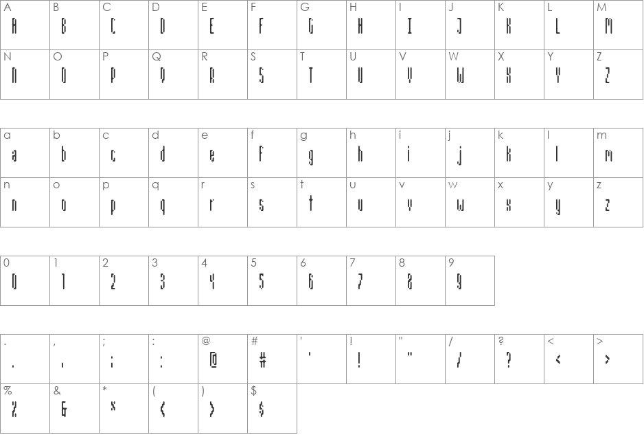 TekStencil font character map preview
