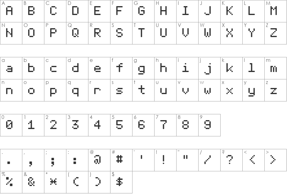 Telegrama font character map preview