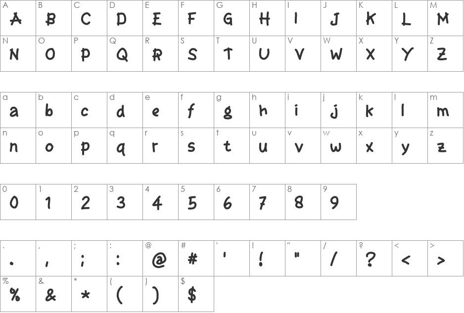telo font character map preview