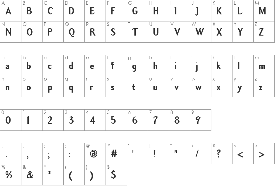 TemaCantanteSans font character map preview