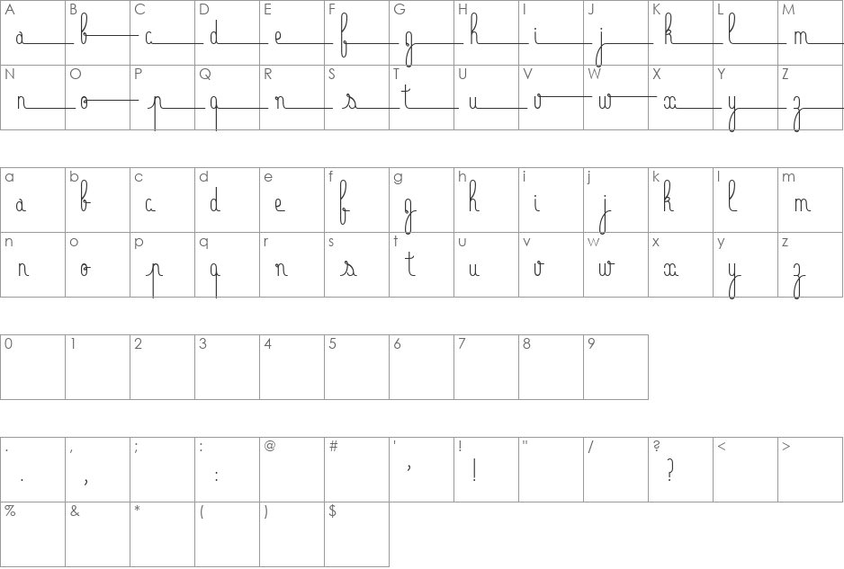 Bellefine font character map preview