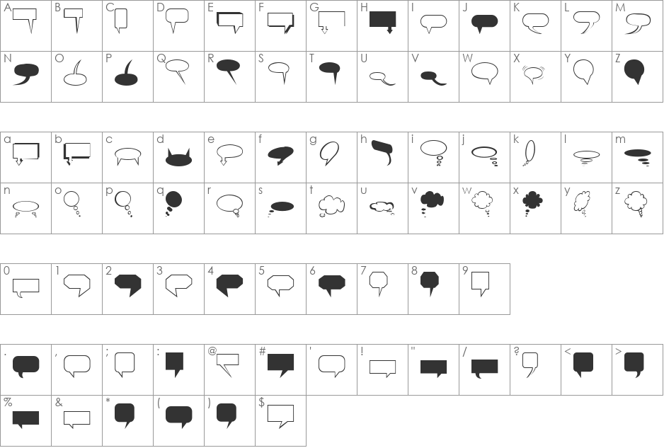 TENNESSEE font character map preview