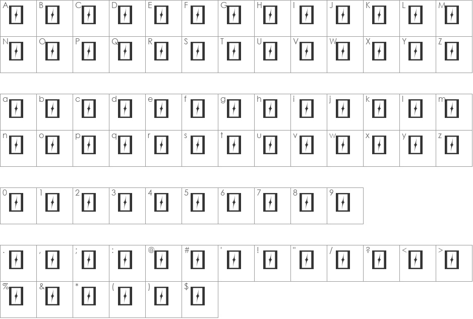 Testamentos-Jed@ font character map preview