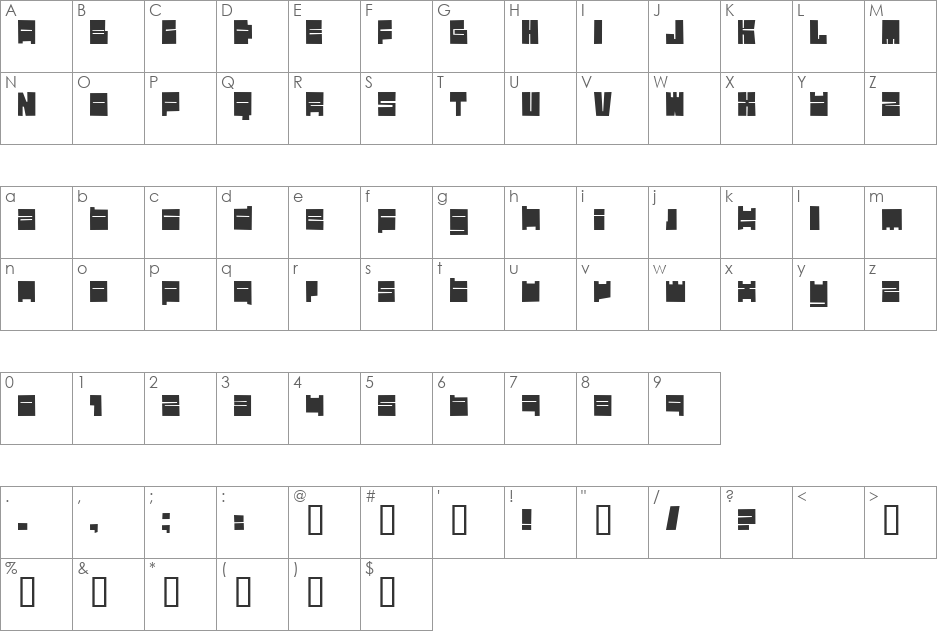 testi font character map preview