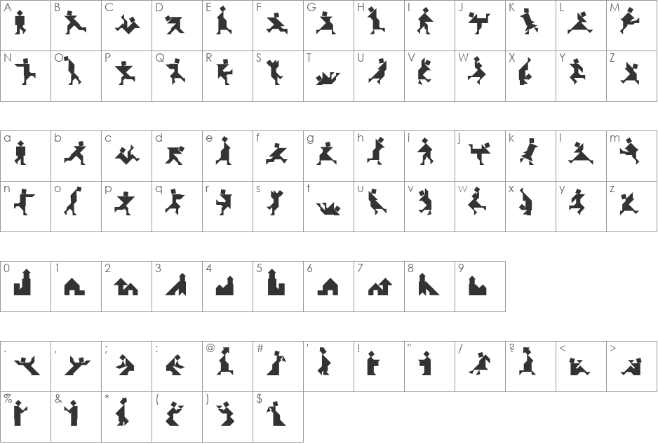 Textan - Piple font character map preview