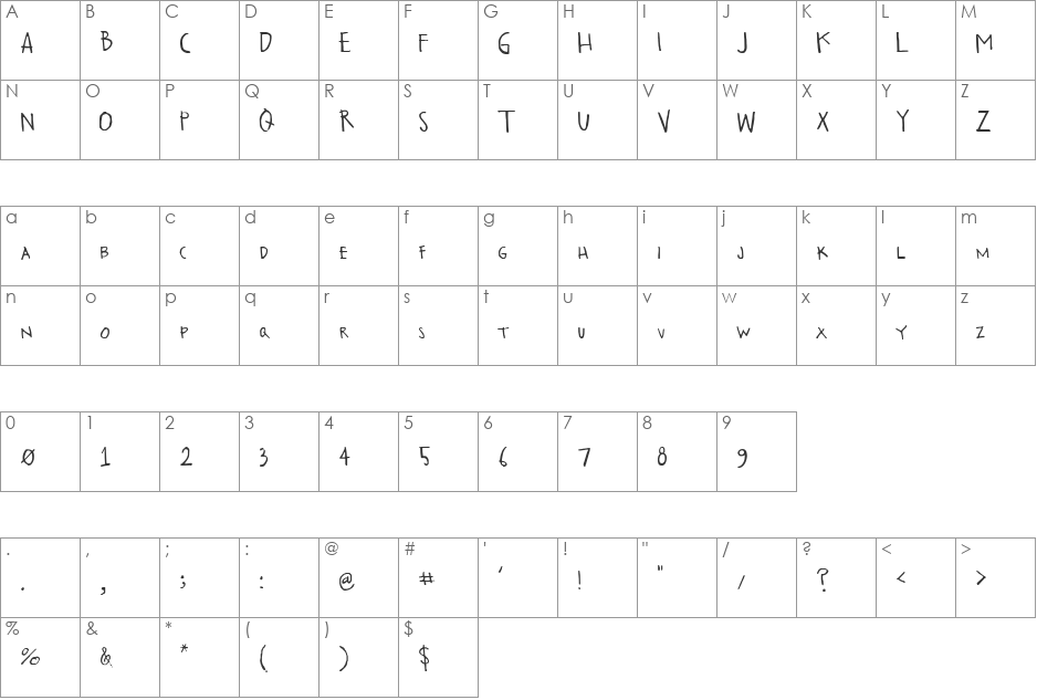 TF2 Professor font character map preview