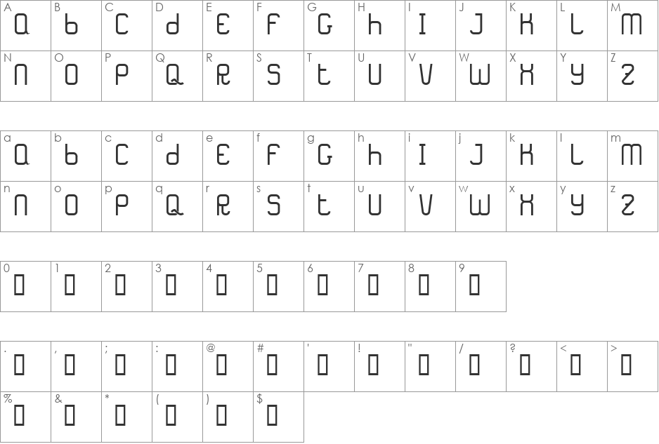 TF_Karma font character map preview