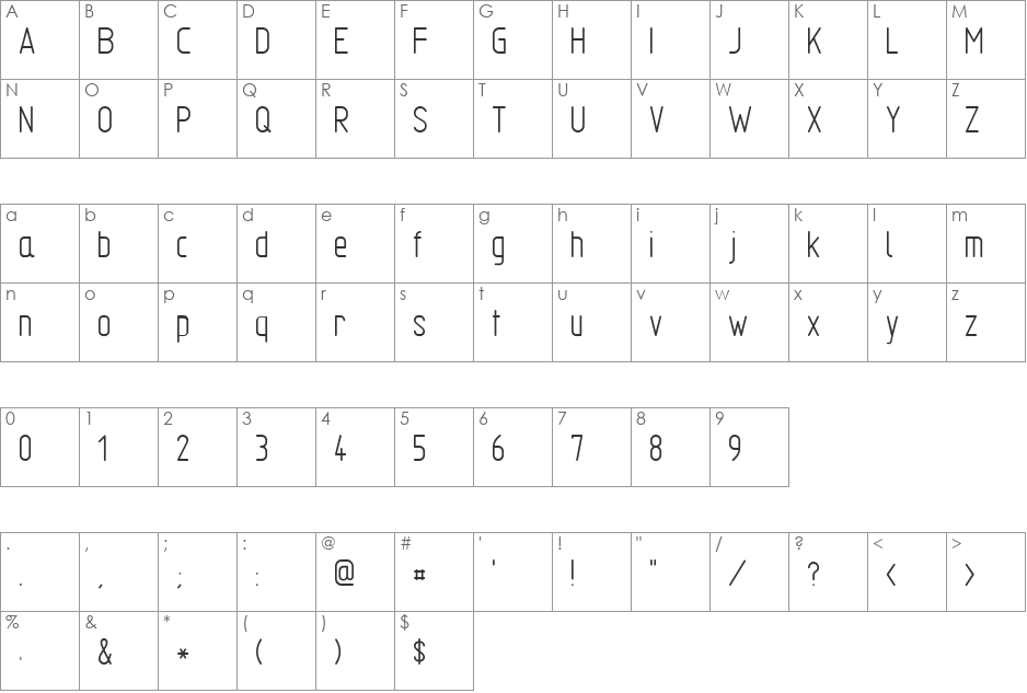 TGL 31034-1 font character map preview