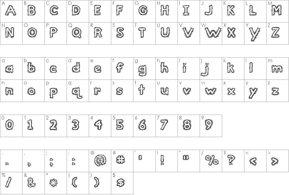 the beautiful ones font character map preview