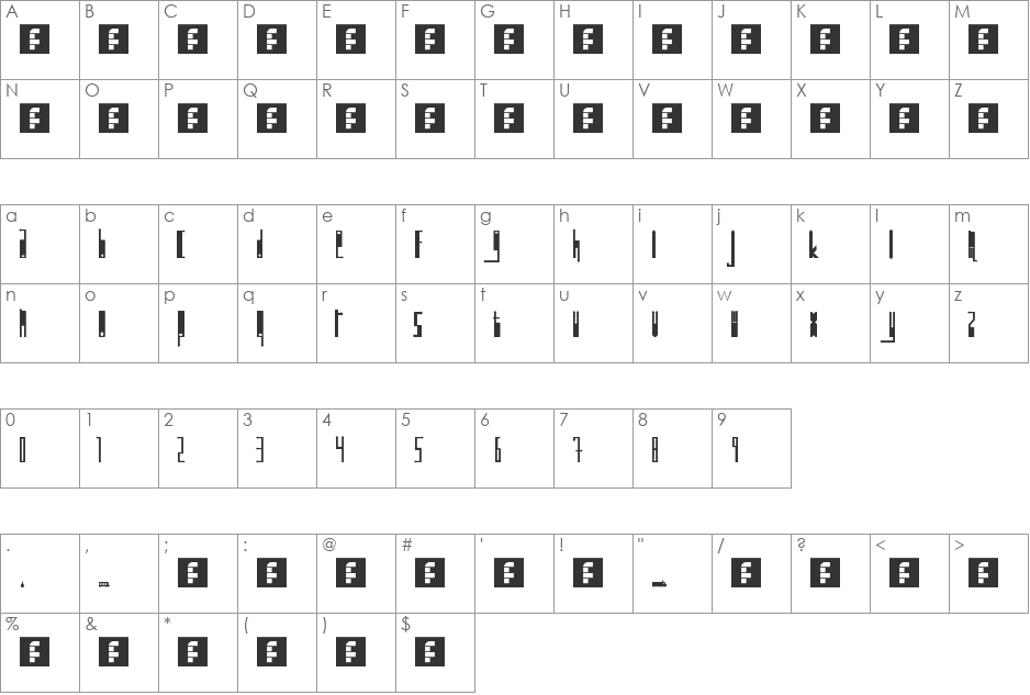 The Commuter font character map preview