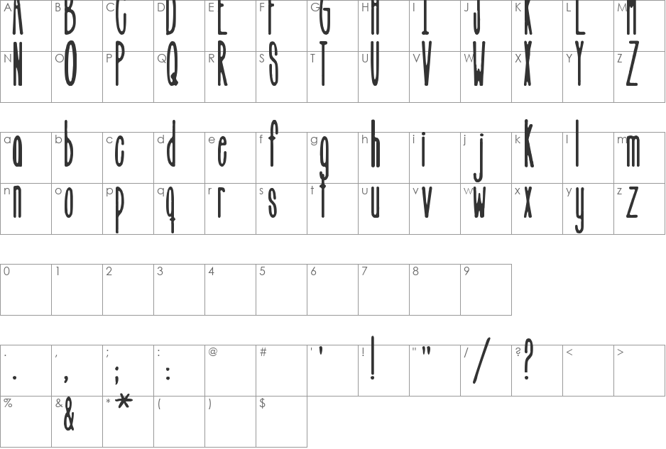 The Doorman font character map preview