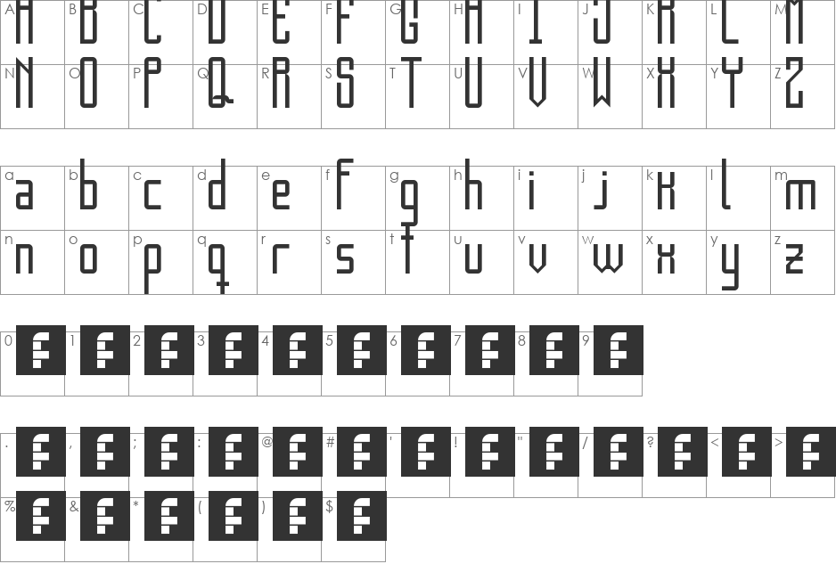 The Enemy Is Public font character map preview