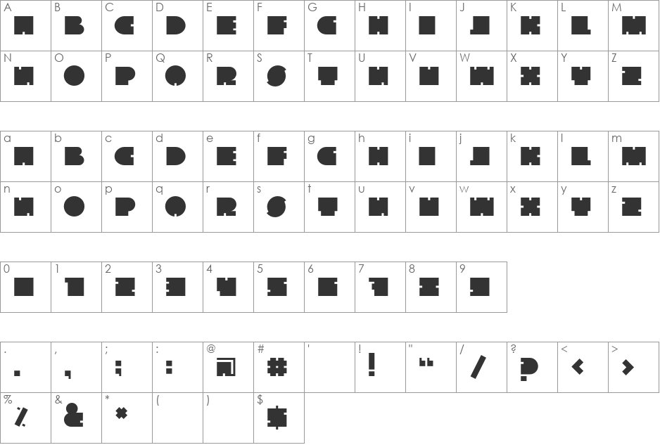 The Go Font font character map preview