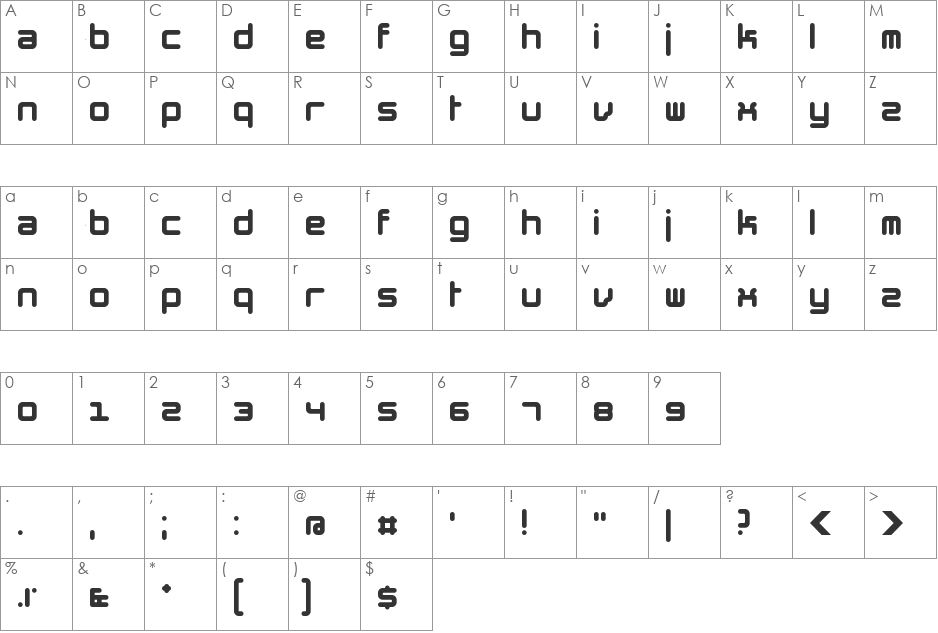 The Hummel Font font character map preview