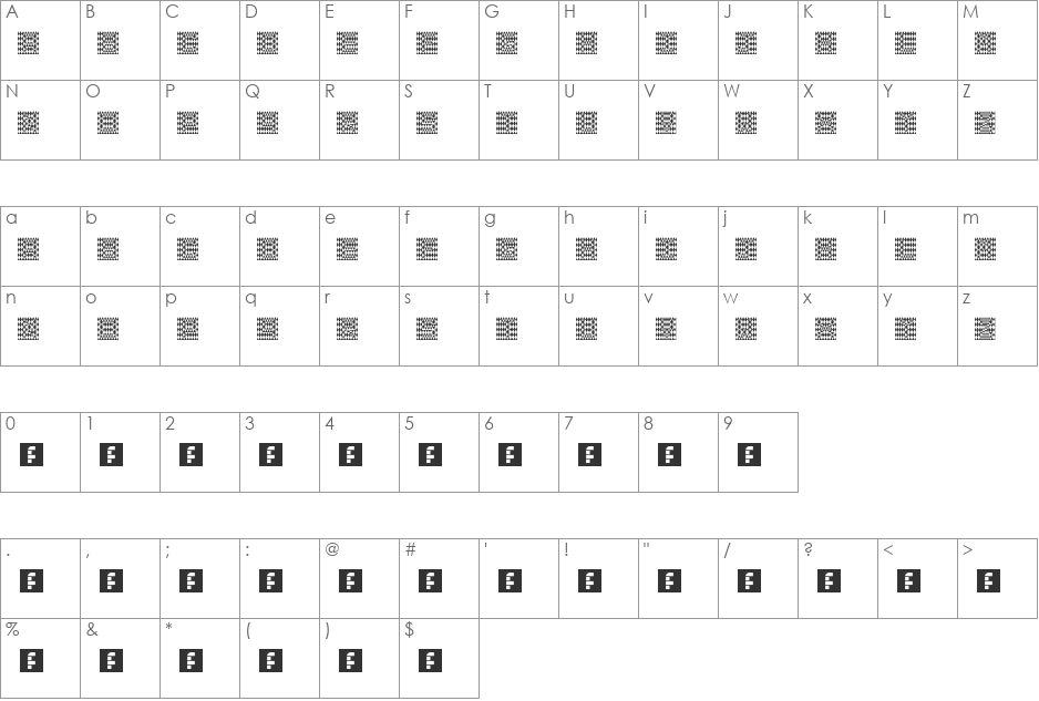 THE ILLUSION OF THE JESTER font character map preview